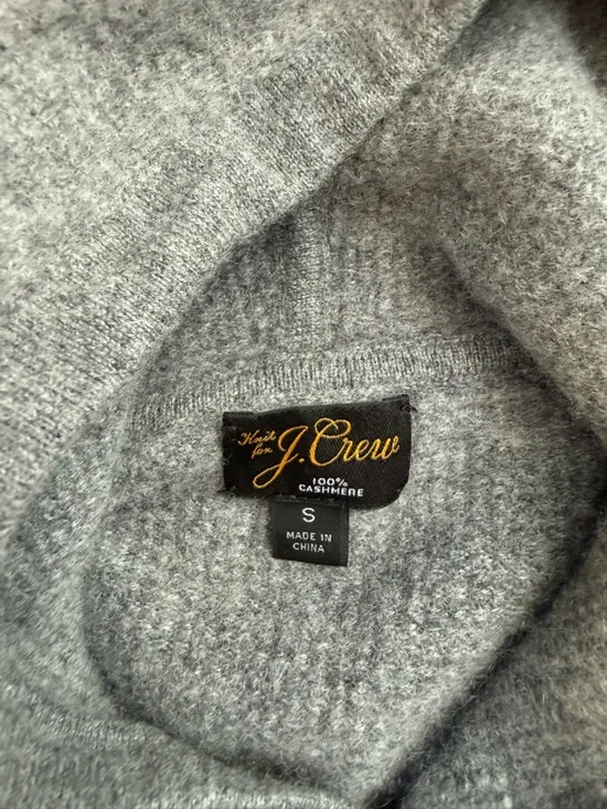 J. Crew Gray Cashmere Hooded Sweater - size small, excellent condition - Picture 2 of 7